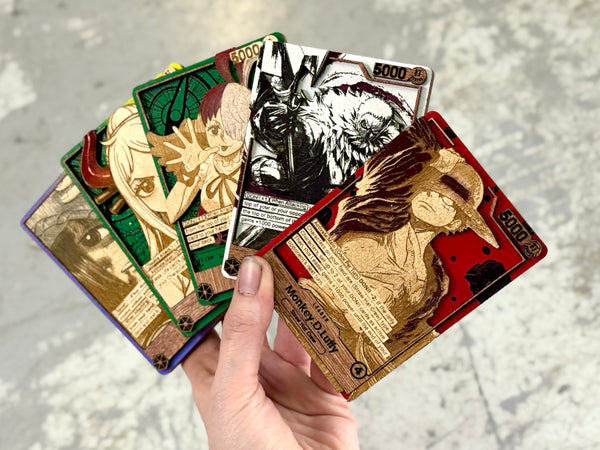 3D Wood One Piece Trading Card Replica Anime Laser Cut Multi