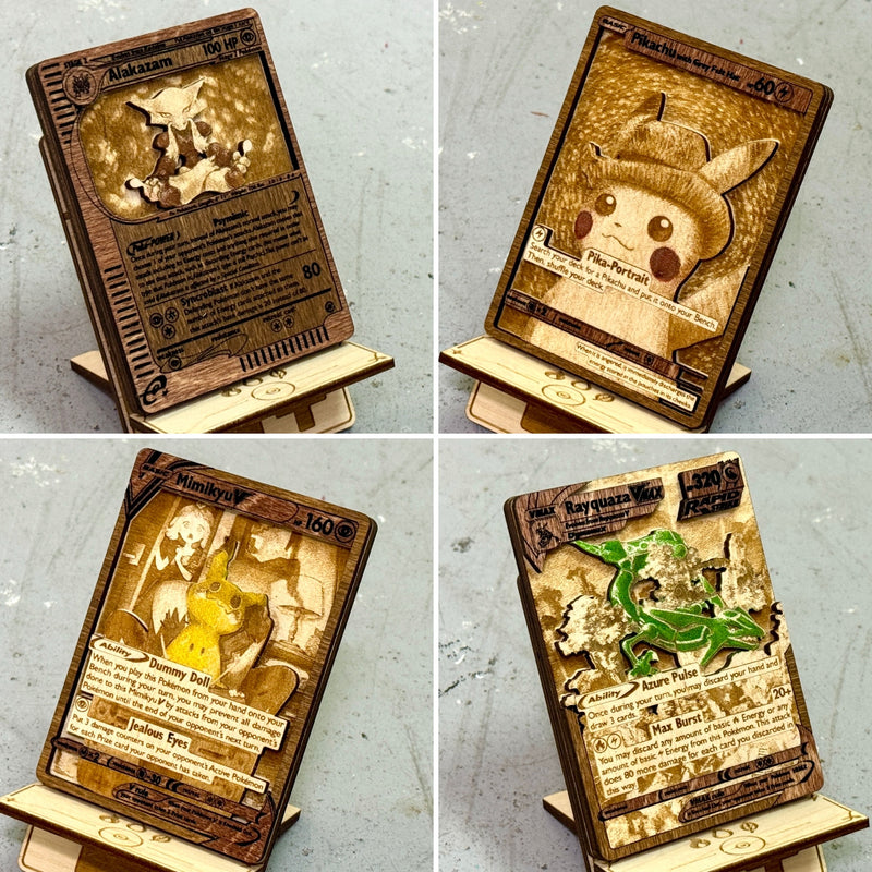 3D Wooden Pokemon Trading Card Replica Laser Cut Multi-Layered Collect Senpai3D 3D Wooden Pokemon Trading Card Replica Laser Cut Multi-Layered Collect Senpai3D