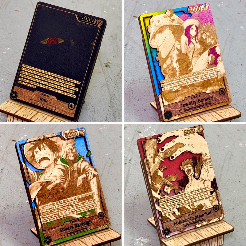 3D Wood One Piece Trading Card Replica Anime Laser Cut Multi-Layered Leader Collector Pirate Fan Art TCG Manga DON!! Gift