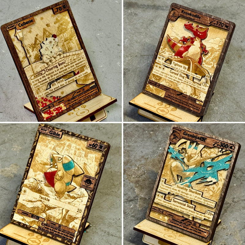 3D Wooden Pokemon Trading Card Replica Laser Cut Multi-Layered Collect Senpai3D 3D Wooden Pokemon Trading Card Replica Laser Cut Multi-Layered Collect Senpai3D