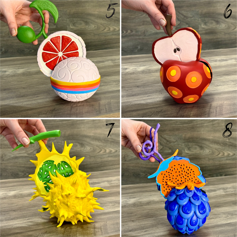 One Piece Devil Fruit Coasters & Thousand Sunny Fruit Bowl Decorative Akuma no Mi 3D Printed Figurines Prop Fan Art Replicas