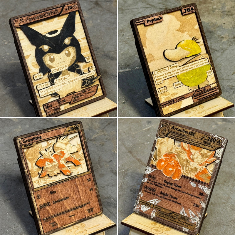 3D Wooden Pokemon Trading Card Replica Laser Cut Multi-Layered Collect Senpai3D 3D Wooden Pokemon Trading Card Replica Laser Cut Multi-Layered Collect Senpai3D