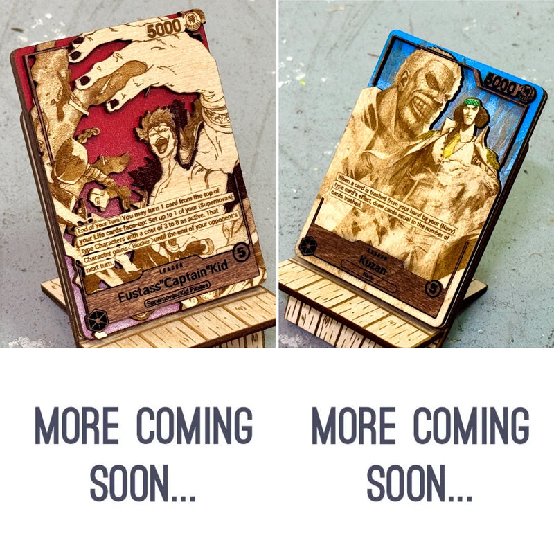 3D Wood One Piece Trading Card Replica Anime Laser Cut Multi-Layered Manga Rare Collector Pirate Fan Art TCG DON!! Gift