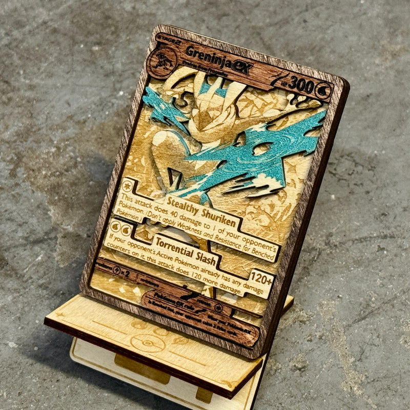 3D Wooden Pokemon Trading Card Replica Laser Cut Multi-Layered Collect –  Senpai3D
