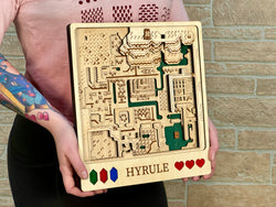 3D Dark World Hyrule Video Game Map Laser Cut Wood MultiLayer Custom Decor Nintendo Link Between Worlds Link to the Past Fan Art