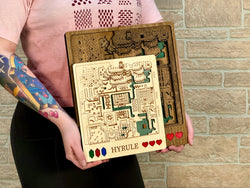 3D Dark World Hyrule Video Game Map Laser Cut Wood MultiLayer Custom Decor Nintendo Link Between Worlds Link to the Past Fan Art