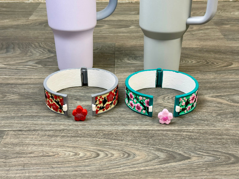 Sakura Blossom Tumbler Band Accessory Custom 3D Printed & Hand-Painted