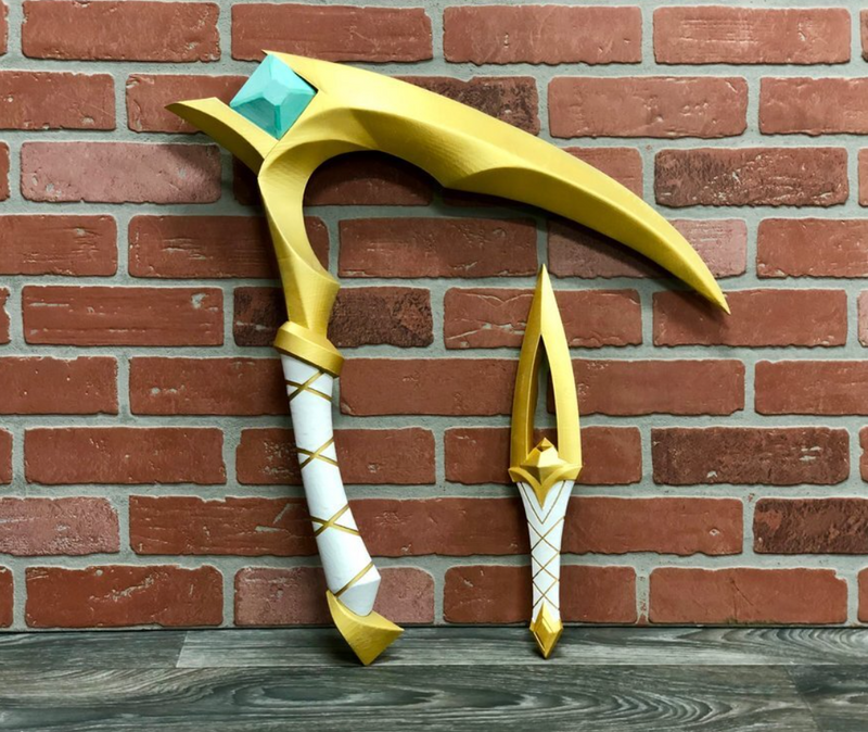 Akali Scythe &amp; Dagger 3D Printed Full Scale Prop Toy Kunai / Sickle