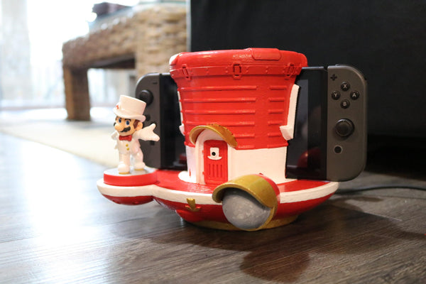Nintendo Switch Odyssey Ship Dock w/ Amiibo Stand 3D Printed Nintendo Fan Art